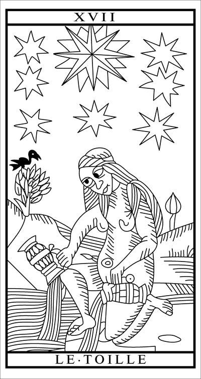 The Star card from Marseilles tarot deck